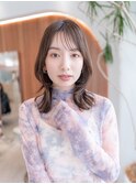 ミディアムレイヤー/20代30代大人上品/グレージュ