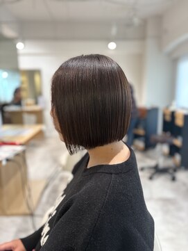 ソイクフ 四条大宮店(SOY-KUFU) 20代30代40代◎似合わせ広がりを抑えた艶ボブで上品黒髪