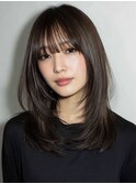 レイヤーカット/ハッシュカット/ダークブラウン