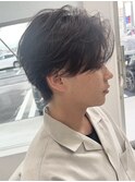 センターパート　　毛流れヘア
