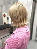 切りっぱなしボブ/ハイトーンボブ/ハイトーン