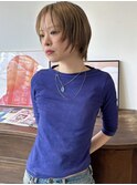 ハッシュショートシャギーショートヘーゼルベージュレイヤー