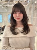 韓国ヘア/レイヤーカット/顔まわりカット/ショコラベージュ