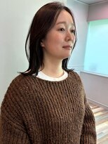 アトリエ タキ(atelier.taki)&nbsp;ミディアム 外ハネ センターパート ダークチョコレートブラウン