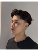 ラフカール　ニュアンスパーマ　リバースセンターパート　メンズ