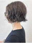 ＊外ハネボブゆるふわパーマボブ大人ボブ顎ラインボブ30代40代