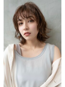 ケアリー 武蔵小杉(Carelly) 大人かわいい前髪セシルカットココアブラウンフリンジウェーブ