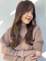 グリンプス 大濠店(Glimpse) 顔周りレイヤーカット 艶感 ベージュカラー 透明感 ロング
