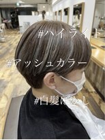 クラップス 杉田店(CLAPS)&nbsp;ショート/ハイライト/白髪ぼかし/ブルーアッシュベージュ