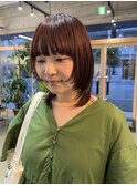顔まわりカット/オレンジブラウン