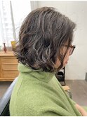 【中目黒】オリーブベージュボブパーマ☆大人ボブウェーブパーマ