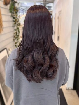 ジゼル 博多筑紫口店(GiseL) ロング レイヤーカット 韓国ヘア 巻き髪 ラベンダーカラー