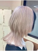 ウルフカット/ホワイトベージュ/セクションカラー池袋美容室