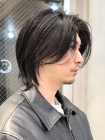 センターパートニュアンスパーマ