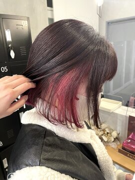 シェル 津山の手店(shel) 10代20代イヤリングピンク顎ラインボブ