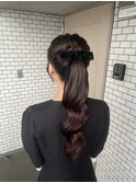 ポニーテール　お呼ばれヘア　パーティーヘア