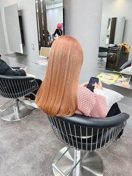 エミーバイモアムー(Emmie byMoremuu) 【青木　淳】縮毛矯正ブリーチ/オレンジベージュ