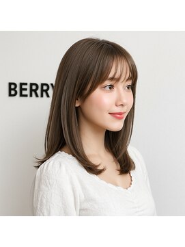 ヘアーズベリー 八戸ノ里店(hairs BERRY) ★ハッシュカット/ミディアムレイヤー/ブラウンベージュ/艶髪