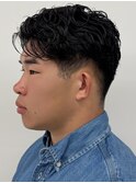 メンズショートラフカール刈り上げワンカールメンズパーマ