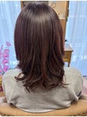 髪質改善で艶々春色ピンクブラウン！