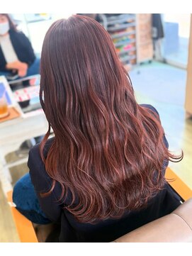 ヘアアトリエ ナイン(hair atelier nine) ピンクベージュ/アンブレラカラー/クールショート/前髪