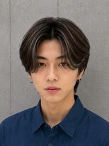アボヘアー(Abo hair)&nbsp;センターパートリクルートカジュアル艶カラーメンズヘア