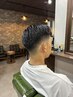 カット+アイロンパーマ+シェービング+眉カット ¥11000