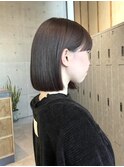 #ボブ#切りっぱなしボブ#ロブ#チョコレートブラウン#耳かけボブ