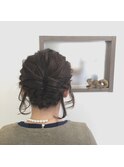くるりんぱ×ロープ編みアレンジ