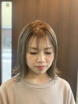 ショコラヘアーデザイン シースルーバング×ベージュカラー