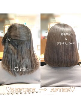 ラブクロムトーキョー オモテサンドウ(LOVECHROME OMOTESANDO) 髪質改善☆ワンカール・ストカールボブ縮毛矯正デジパ