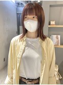 【中澤彩乃】チェリーブラウンぱっつん前髪切りっぱなしロブ