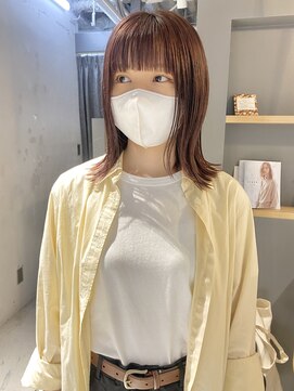 コフィー バイ メルト 吉祥寺(cofy by melt) 【中澤彩乃】チェリーブラウンぱっつん前髪切りっぱなしロブ