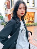 銀座　cheri透明感グレージュ×レイヤースタイル