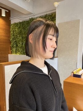ジールサロン つくば本店 ぷつっとボブ×ベージュインナーカラー