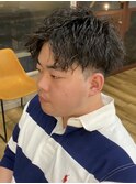 ツイストパーマアップバング