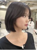 韓国ヘアーハッシュカットレイヤーカットグレージュブリーチ無し