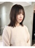 黒髪/ボブルフ/ネビージュ/小顔/ワンレン/栄/髪質改善/前髪