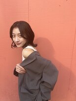 ミエル ヘア 新宿(miel hair)&nbsp;透明感カラー　くびれ外はねボブ【新宿】