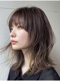イメチェン　外ハネボブ　美髪　ワイドバング　ホワイトブロンド