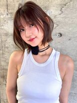 サイン 渋谷(SIGN)&nbsp;韓国ヘアーハッシュカットレイヤーカットグレージュブリーチ無し