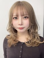 ユニークノベル 中央林間(unique novel)&nbsp;モテ髪ミルクティーベージュ×ミディアムレイヤーハッシュカット