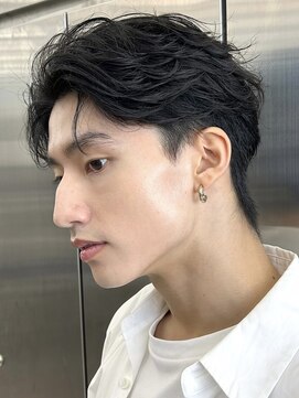 レタッチバイフィフス 大阪梅田(RETOUCH by fifth) 大阪梅田フェザーパーマニュアンスパーマセンターパートゆるめ◆