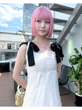 ヌル 表参道本店(Null) ホワイトピンク/ブリーチデザインカラー/ルーツカラー/姫ウルフ