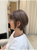 白髪ぼかしハイライト×ショートボブ