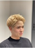 スパイキーショート ブリーチ ダブルカラー メンズショート