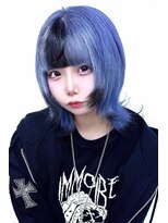 ギミックパシャ(GIMMICK pasha)&nbsp;インナーカラー/ブリーチカラー/レイヤーカット/ブルーカラー