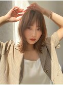 マッシュレイヤーミディアム_くびれヘアアプリコットオレンジ