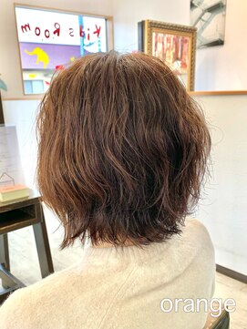 オレンジ(orange) 【orange大分賀来】外ハネ波ウェーブミディアムボブ