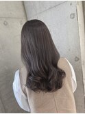 巻き髪ロング　ラベンダーグレージュ　おおたかの森